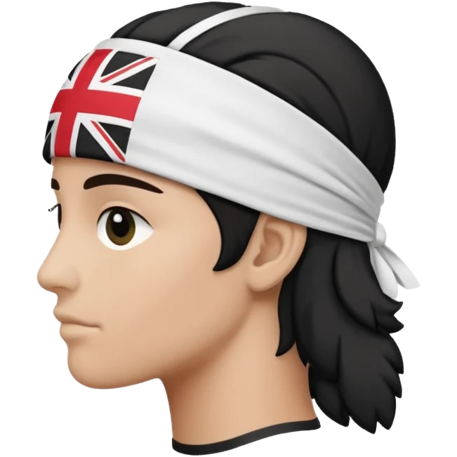 The Corsica flag : represents the left profile of a black head called a Moor's head , wearing a white headband. This emblem is black on a white background. On the first Corsican flags, the representation of the head was slightly different emoji