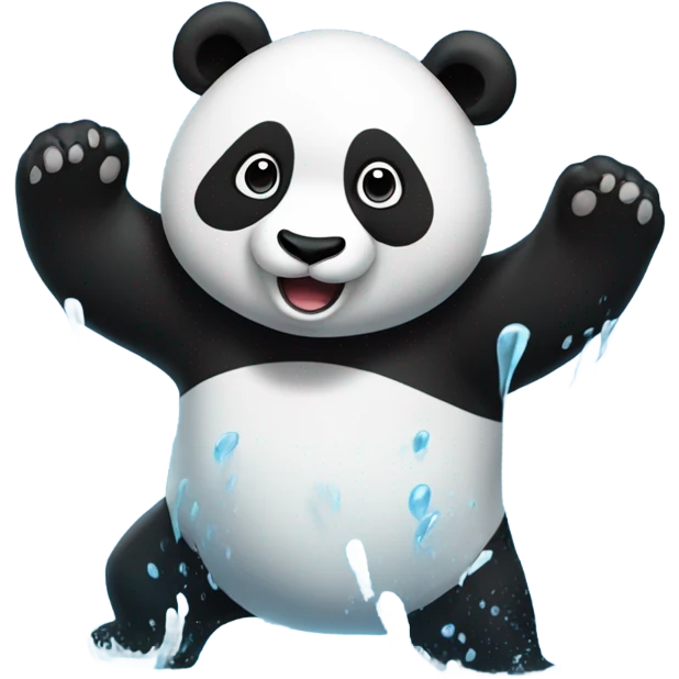 panda swimmin emoji