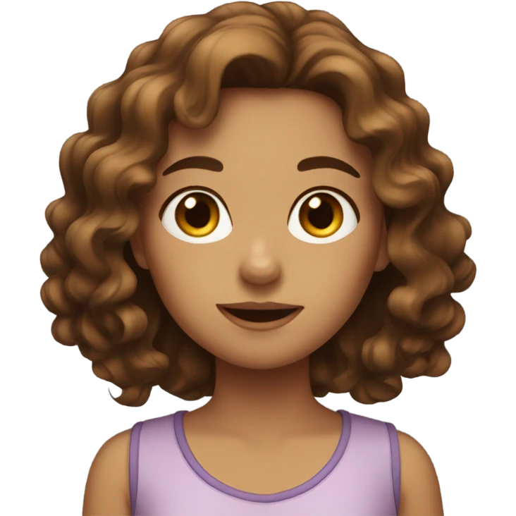 pretty girl with brown wavy hair emoji