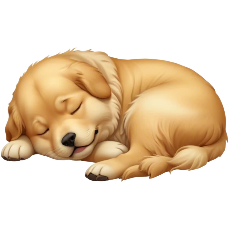 Cinematic Meme-Worthy Chubby Sleeping Golden Retriever Portrait Emoji, Head resting peacefully with a contented smile, showcasing a delightfully chubby build and a luxuriously soft golden coat, eyes shut in a serene nap, Simplified yet hilariously adorable features, highly detailed, glowing with a soft, drowsy light, high shine, relaxed and utterly lovable, stylized with an air of playful laziness, bright and heartwarming, soft glowing outline, capturing the essence of a comically sleepy companion, so meme-worthy it feels like it could instantly become the next viral sensation of adorable slumber! emoji