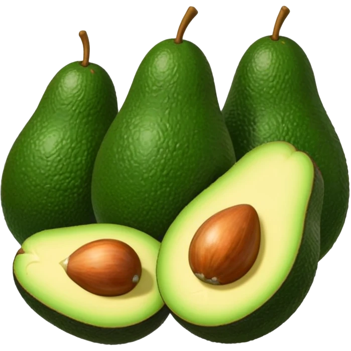 5 avocados whithout seed emoji