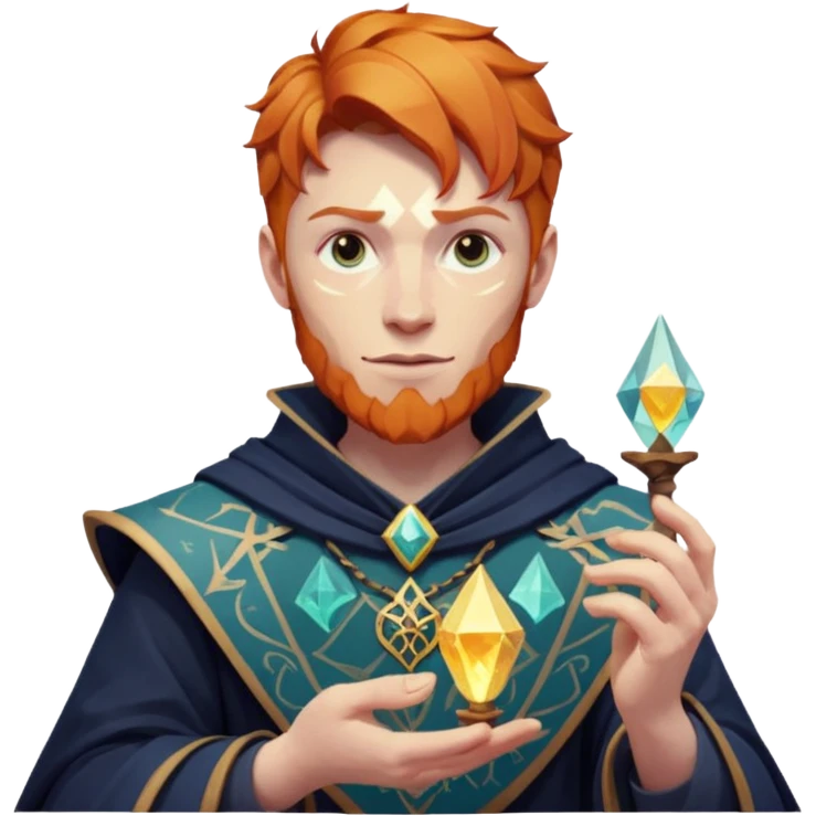 fantasy magic tarot card low poly ginger emoji
