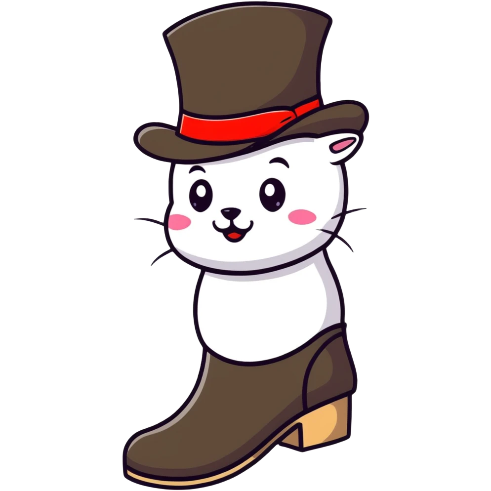 A cheerful Russian felt boot (valenok) wearing a fancy top hat emoji