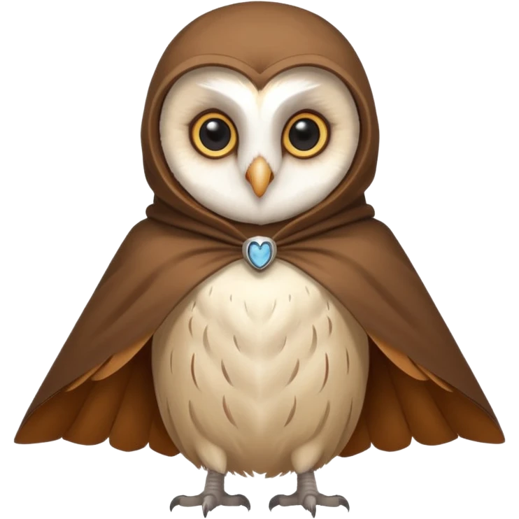 white barn owl in brown cloak emoji