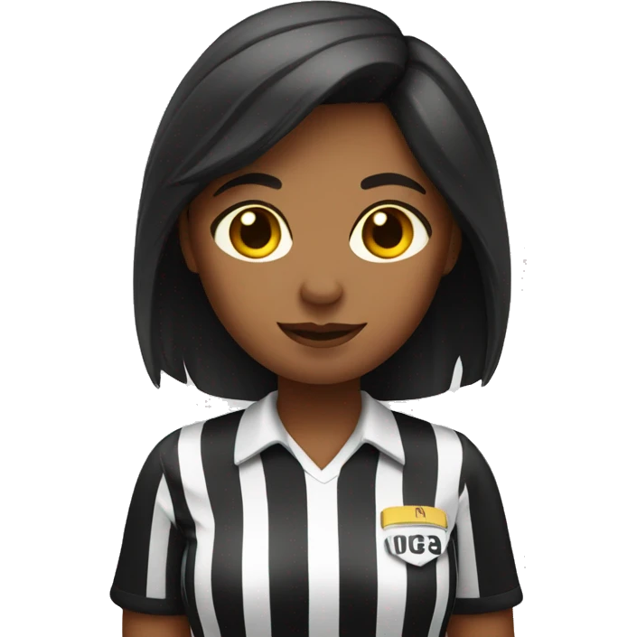 Brown hair girl as referee  emoji