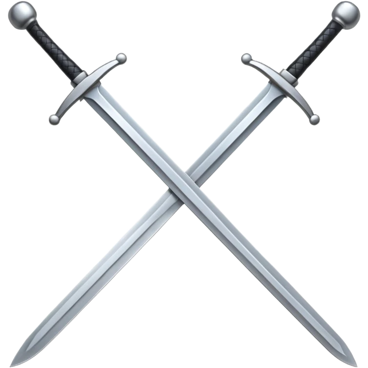 three silver swords, 2 making a X with another on top making a unoutlined sideways bowtie shape. emoji