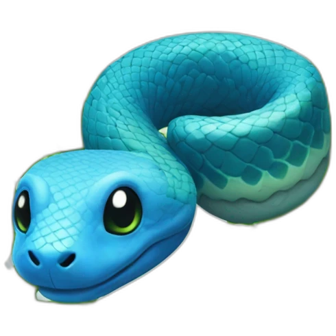 Blue Snake with cilantro around head emoji
