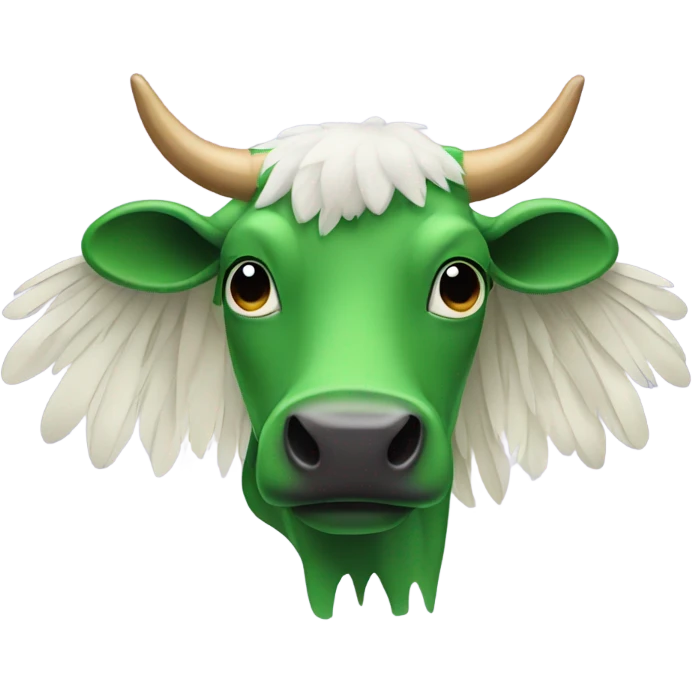 Cow with wings are green big emoji