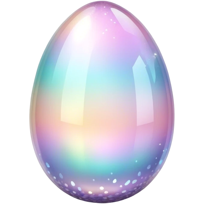 Sparkly glossy glittery Pastel iridescent glass crystal egg emoji