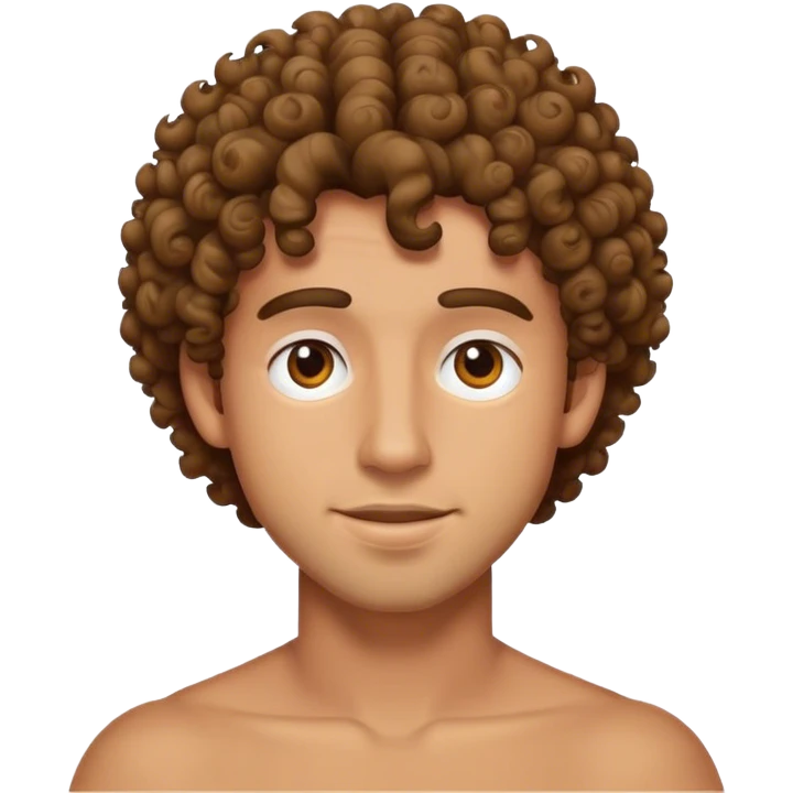 Guy with curly hair  emoji