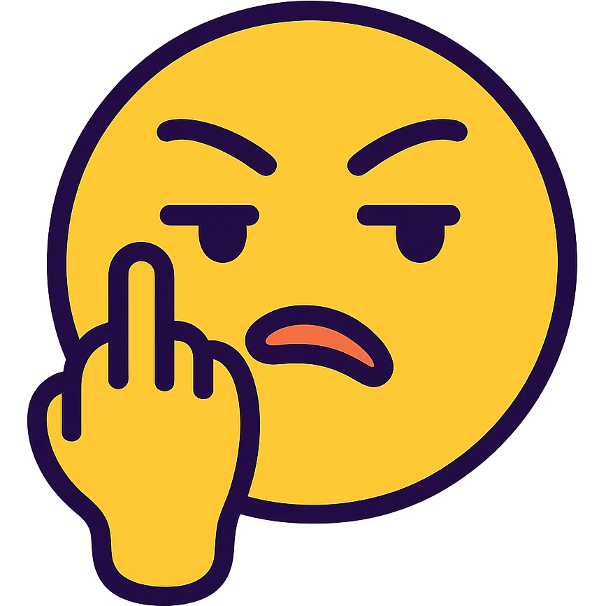 colorful, modern, and clear line art emoji representing the Turkish 'nah' expression with a hand gesture, slightly sarcastic and humorous emoji