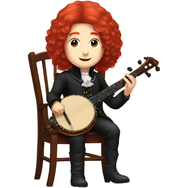 Antonio Vivaldi Red haired wig older chibi sitting chair banjo emoji