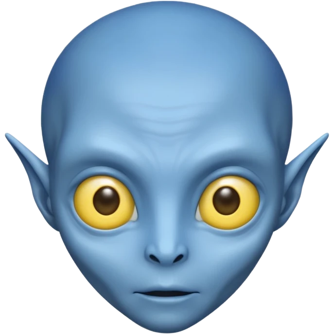 I want an alien with blue color and middle section of the forehead should be yellow emoji