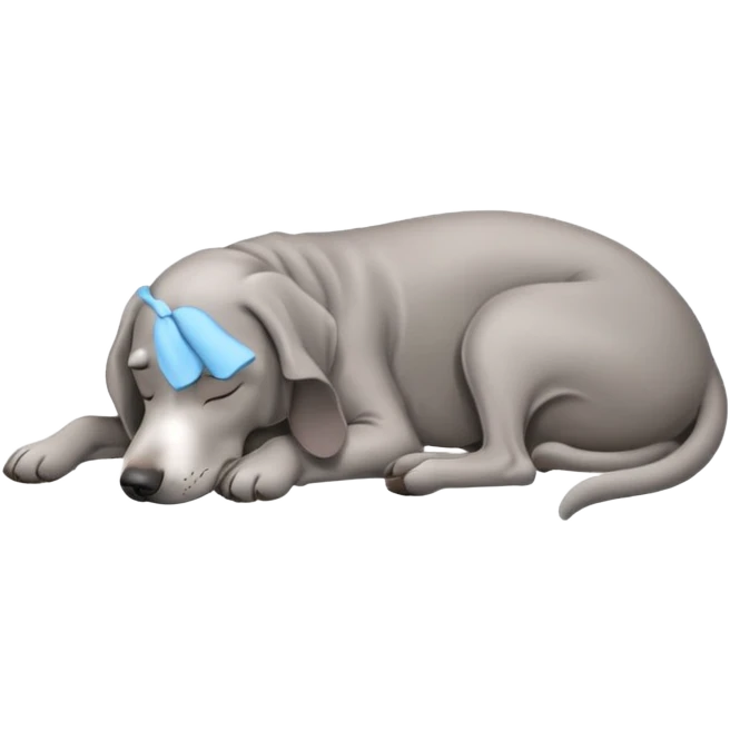 Gray Weimaraner sleeping emoji
