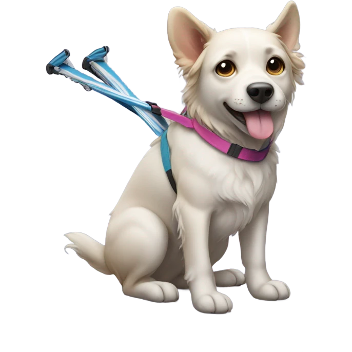 Dog wearing skis emoji