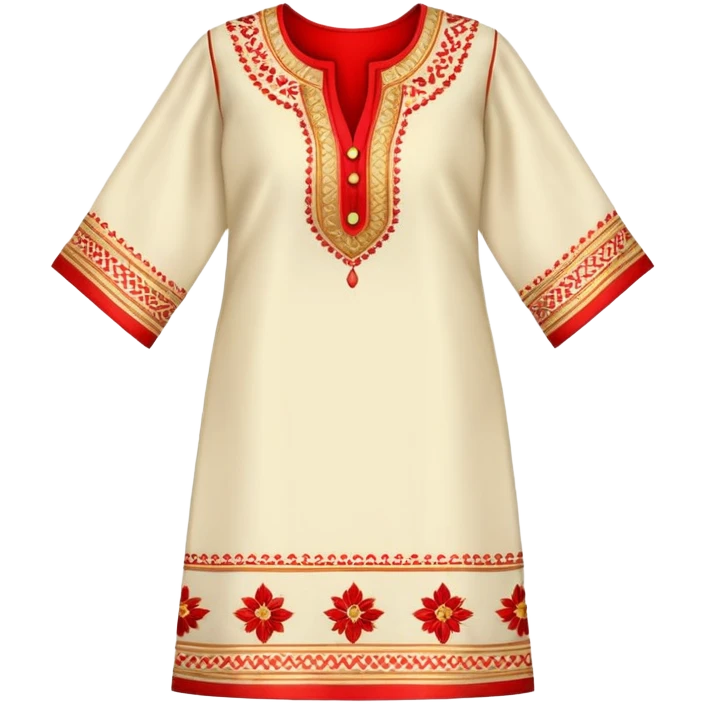 Traditional embroidered women's kurti in red color with gold patterns emoji