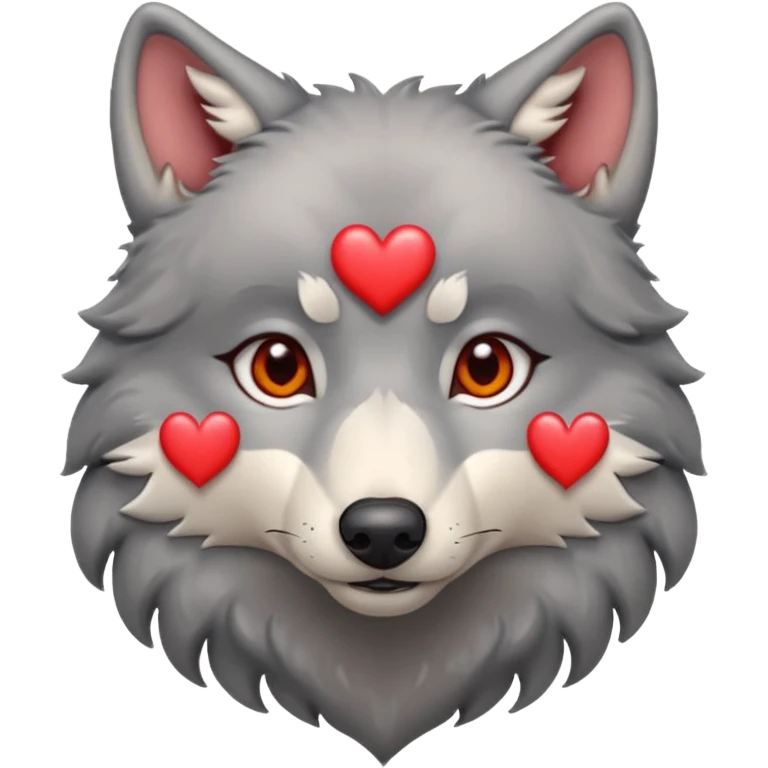 wolf with hearts in its eyes emoji