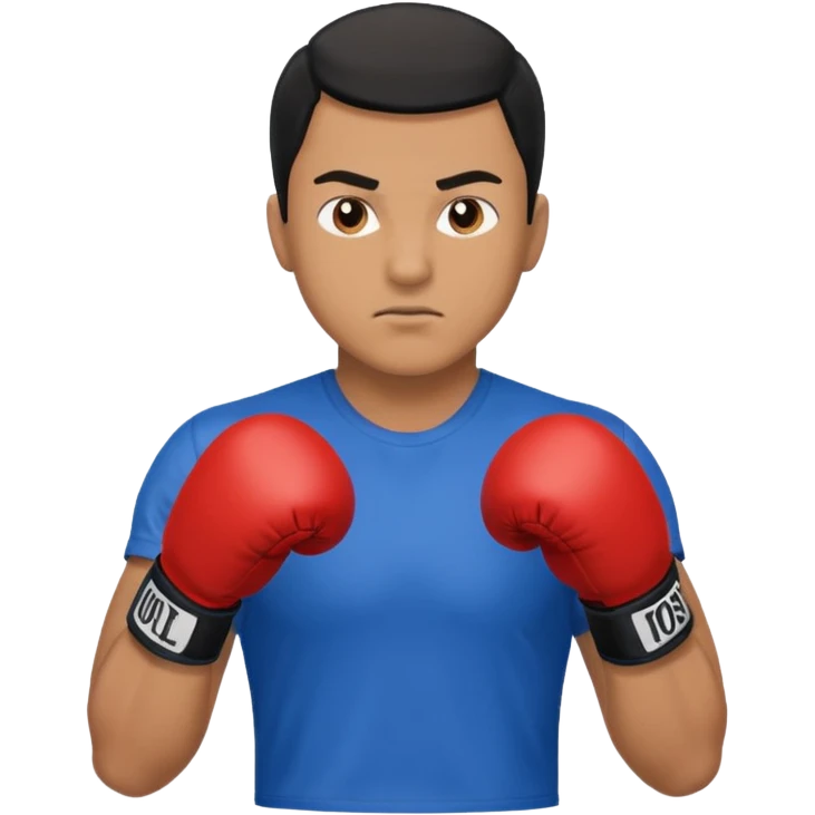   آدمی که بکس میکنه بالباس ابی دستکش مشکی مرد باشه emoji