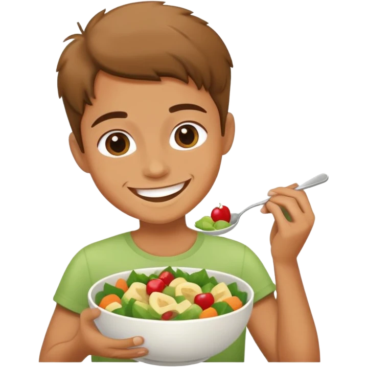 person eating a bowl of healthy food emoji
