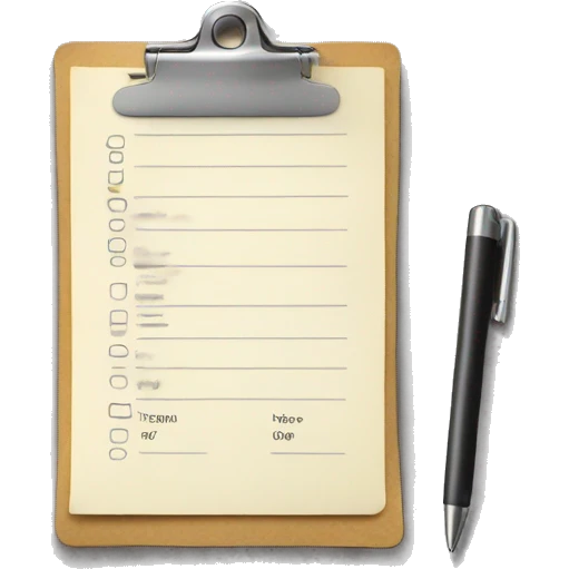 Sign up sheet with clipboard and pen emoji
