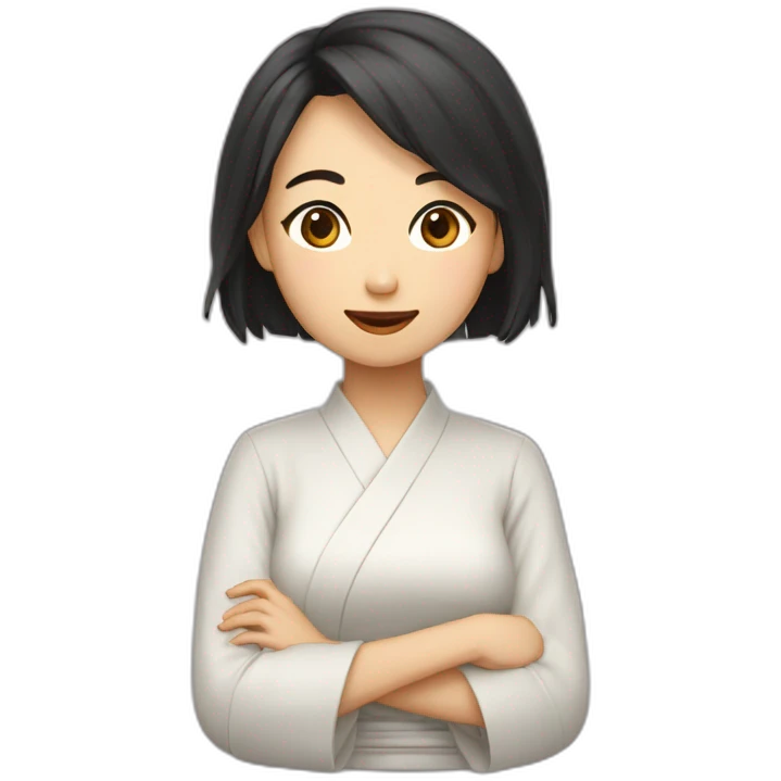 一个黑头发的女宝宝在吃🍐 emoji