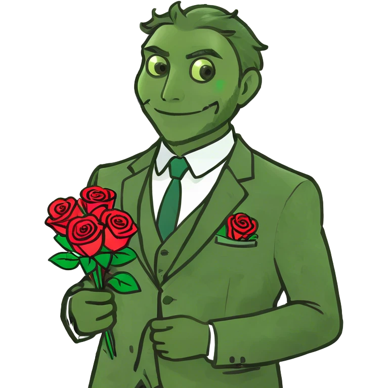 White man with roses and chocolates emoji