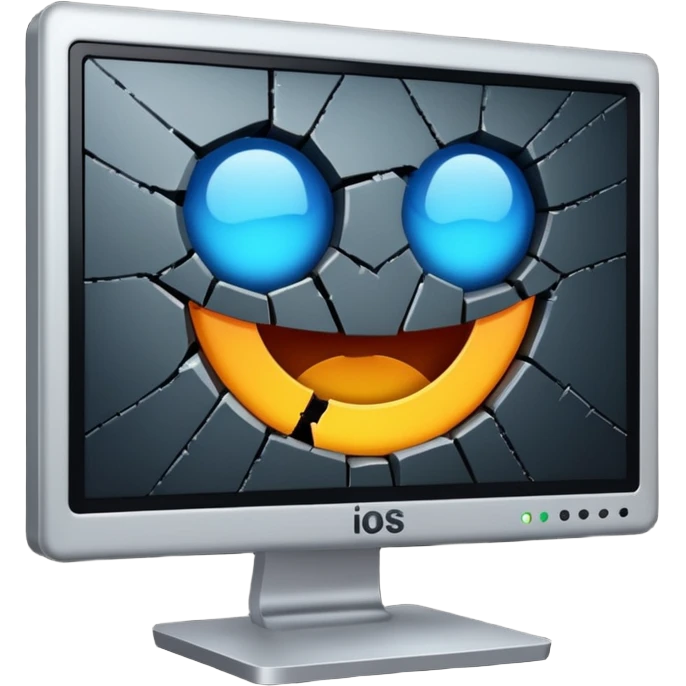 Broken computer monitor with no face  emoji