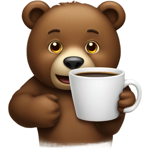Bear with coffee emoji