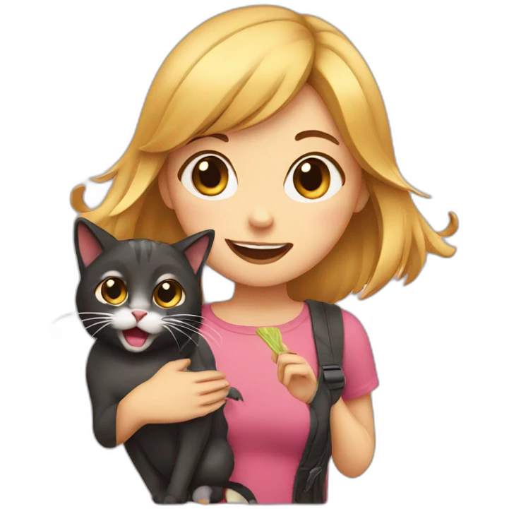 girl- eating - cat emoji