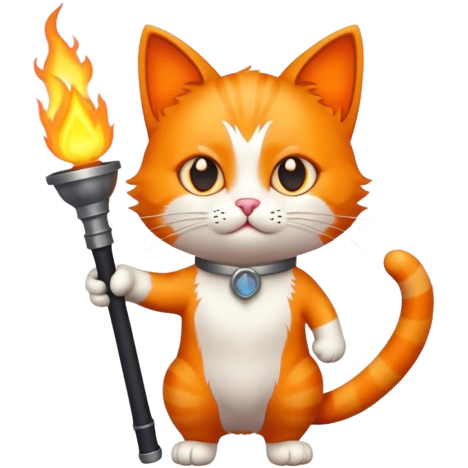 cat with torch emoji