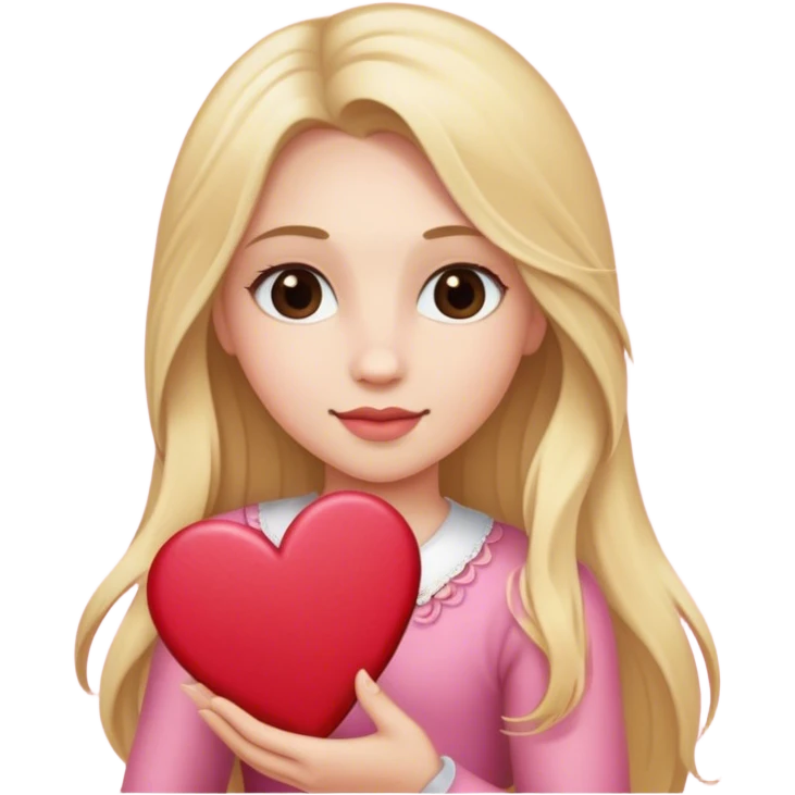 Long hair blonde valentine emoji