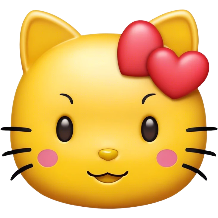 Yellow hello kitty heart eyes emoji emoji
