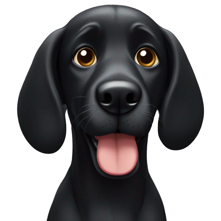 black dog with floppy ears emoji