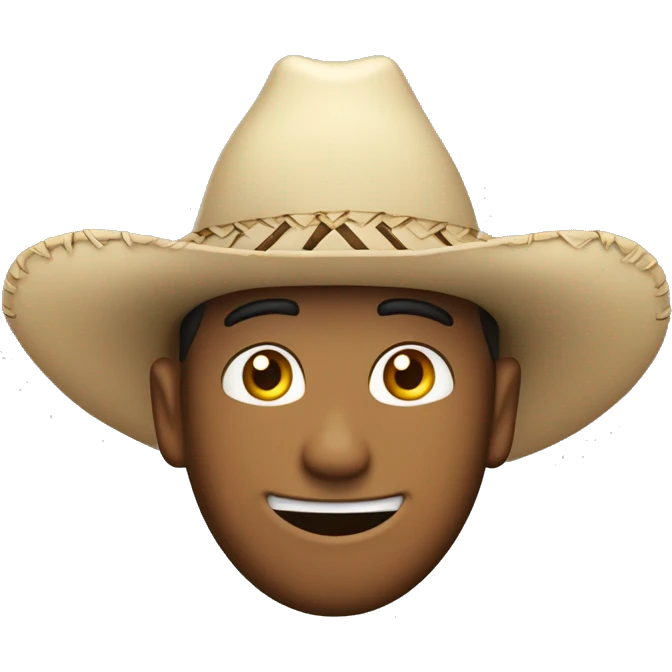 Cara feliz con un sombrero ranchero blanco  emoji