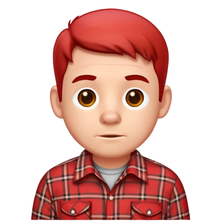 John pork in red plaid shirt  emoji