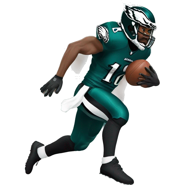 Philadelphia Eagles player hurdling an opponent emoji