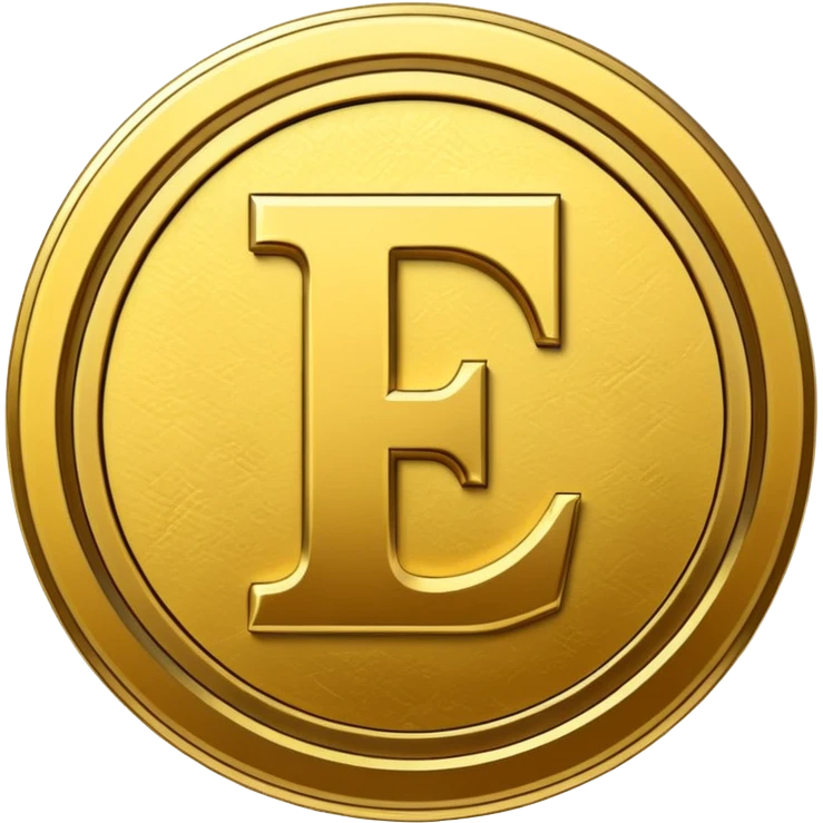 Currency crypto money symbol for the money "Fcoins" letter F emoji