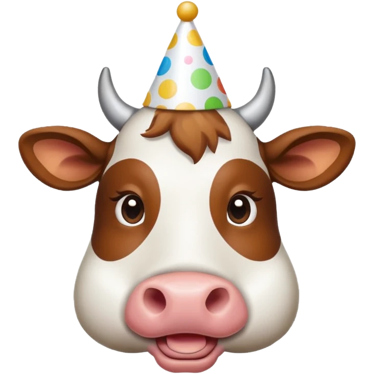 Cow with birthday hat emoji
