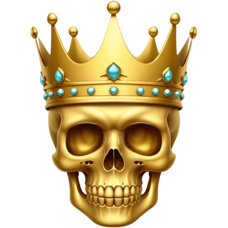 Golden skull with crown emoji