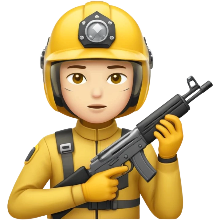Yellow head shooting himself emoji