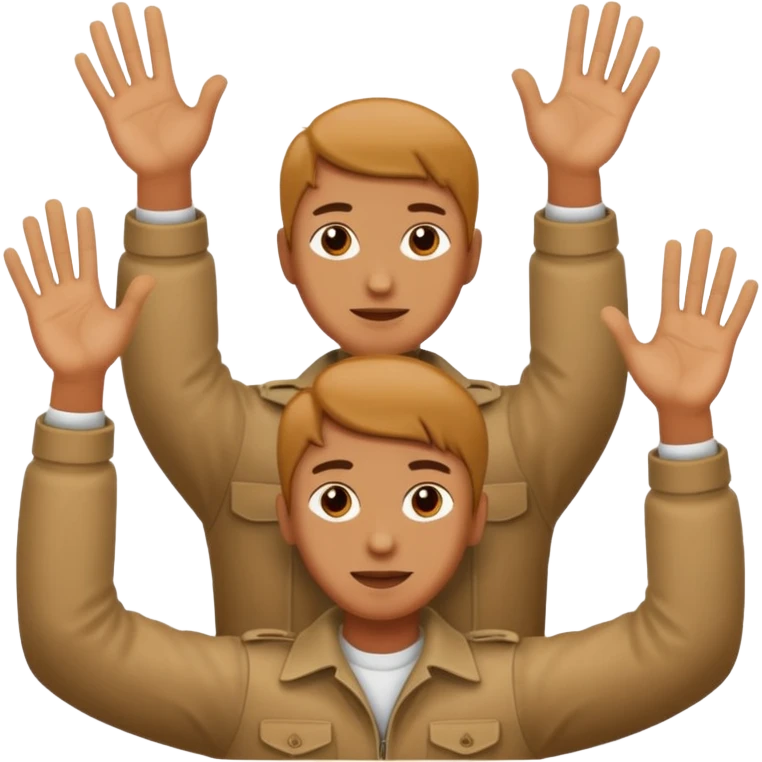 Someone holding up six and seven in their hand emoji