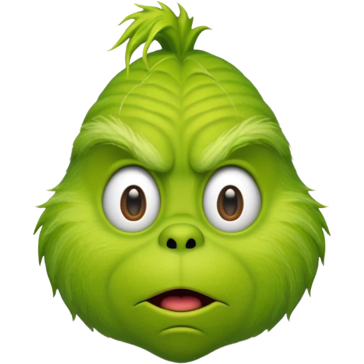 Grinch emoji with surprised face emoji