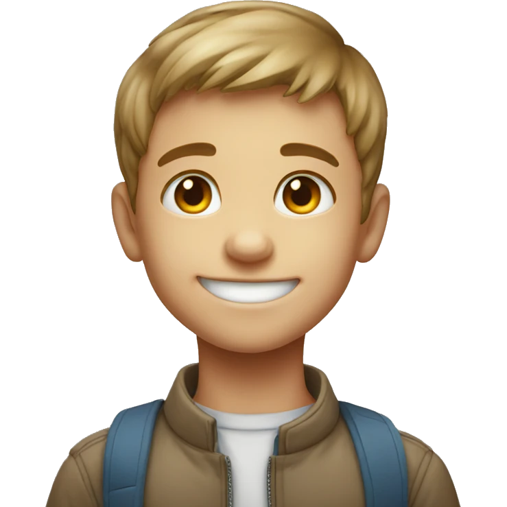 smiling boy portrait in focus emoji
