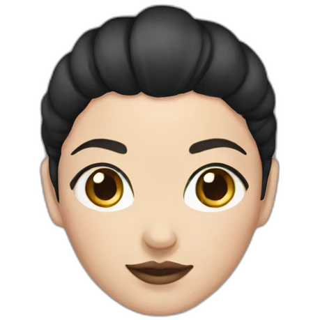 white Girl, black short hair with two buns emoji