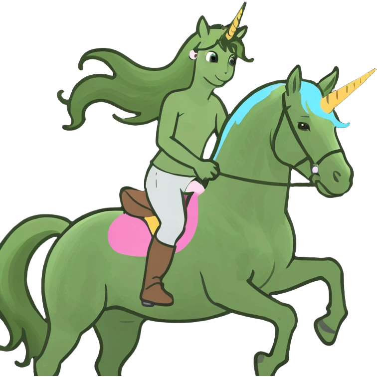a horse riding a unicorn emoji