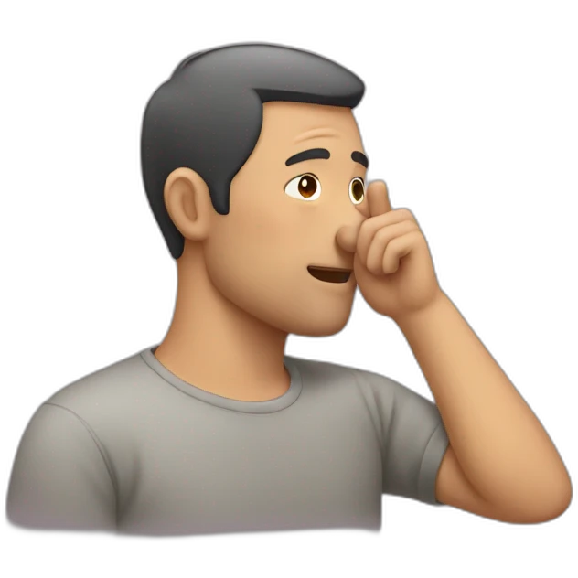 man hands on ear emoji