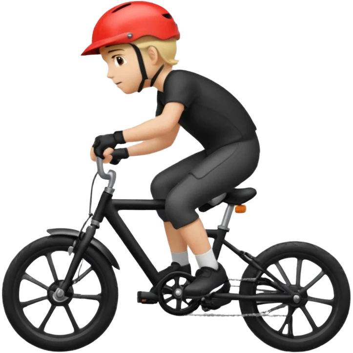 bike riding black bike blonde hair boy helmet emoji