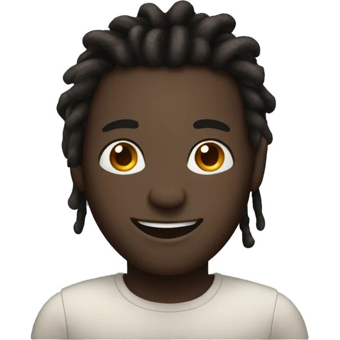 smiling dark-skinned male with dreadlocks emoji