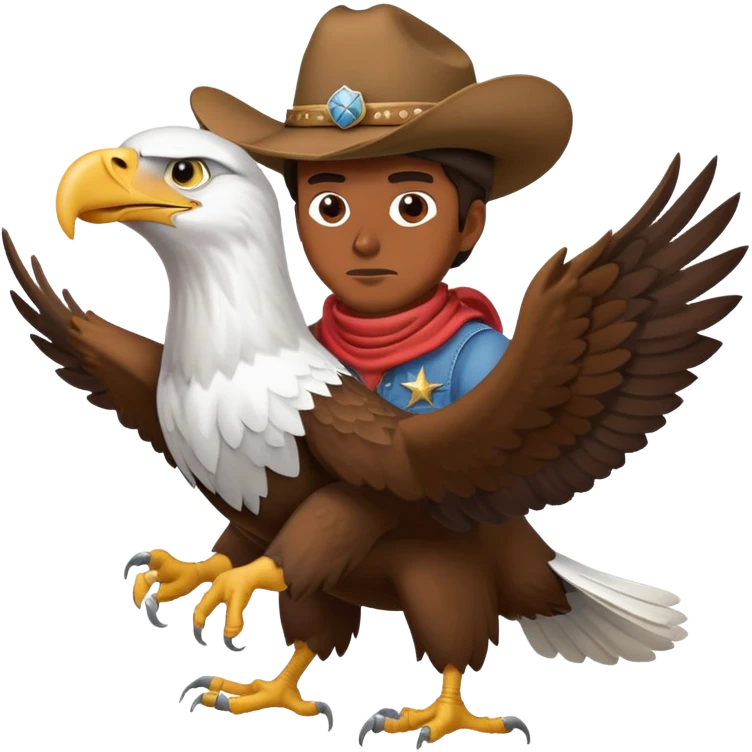 Eagle pooping on a cowboy emoji