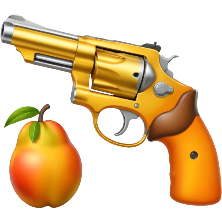 Mango with a revolver emoji
